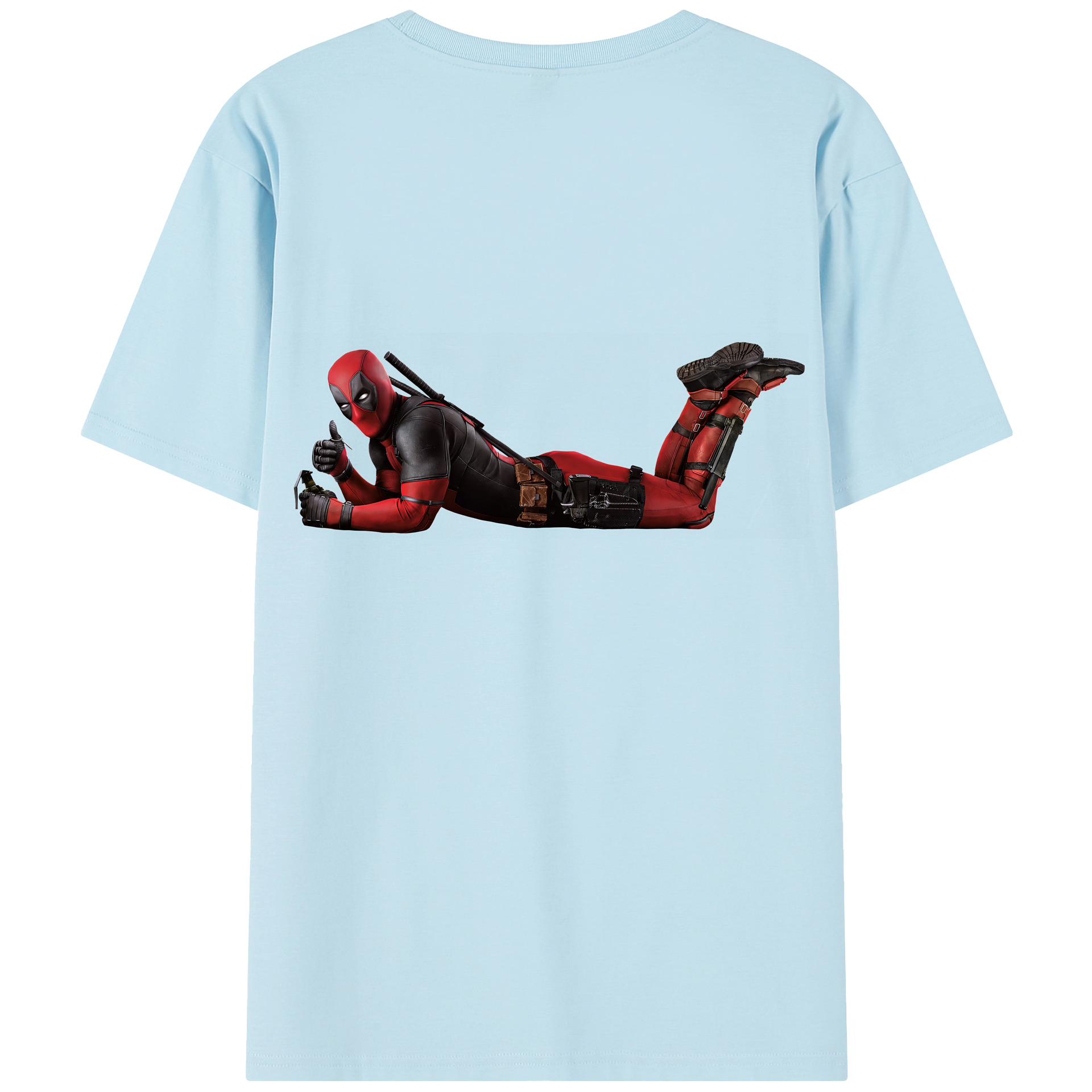 （画像用） Deadpool デッドプール 綿100％半袖Tシャツ（背面プリント）